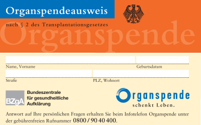Organspendeausweis 